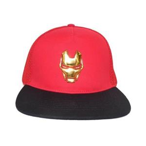 Iron Man gezicht snapback-pet One Size rood/zwart