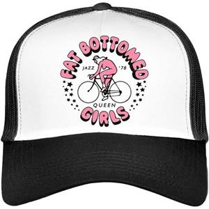 Queen Unisex volwassen vetbodem meisjes mesh paneel baseballpet One Size wit/zwart