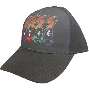 Kiss Unisex volwassen logo, gezichten en iconen baseballpet One Size zwart