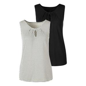 Vivance Shirttop met een cut-out en fijne plooi voor (Set van 2)