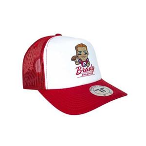 Pertemba FR - Apparel Tokyo Time Tom Brady NFLPA-baseballpet, uniseks volwassenen met mesh-rug One Size wit/rood