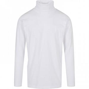 Build Your Brand Heren T-shirt met col en lange mouwen 4XL wit