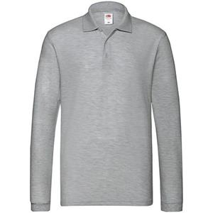 Fruit of the Loom Premium piqué poloshirt met lange mouwen voor heren M lichte zeegroene kleur