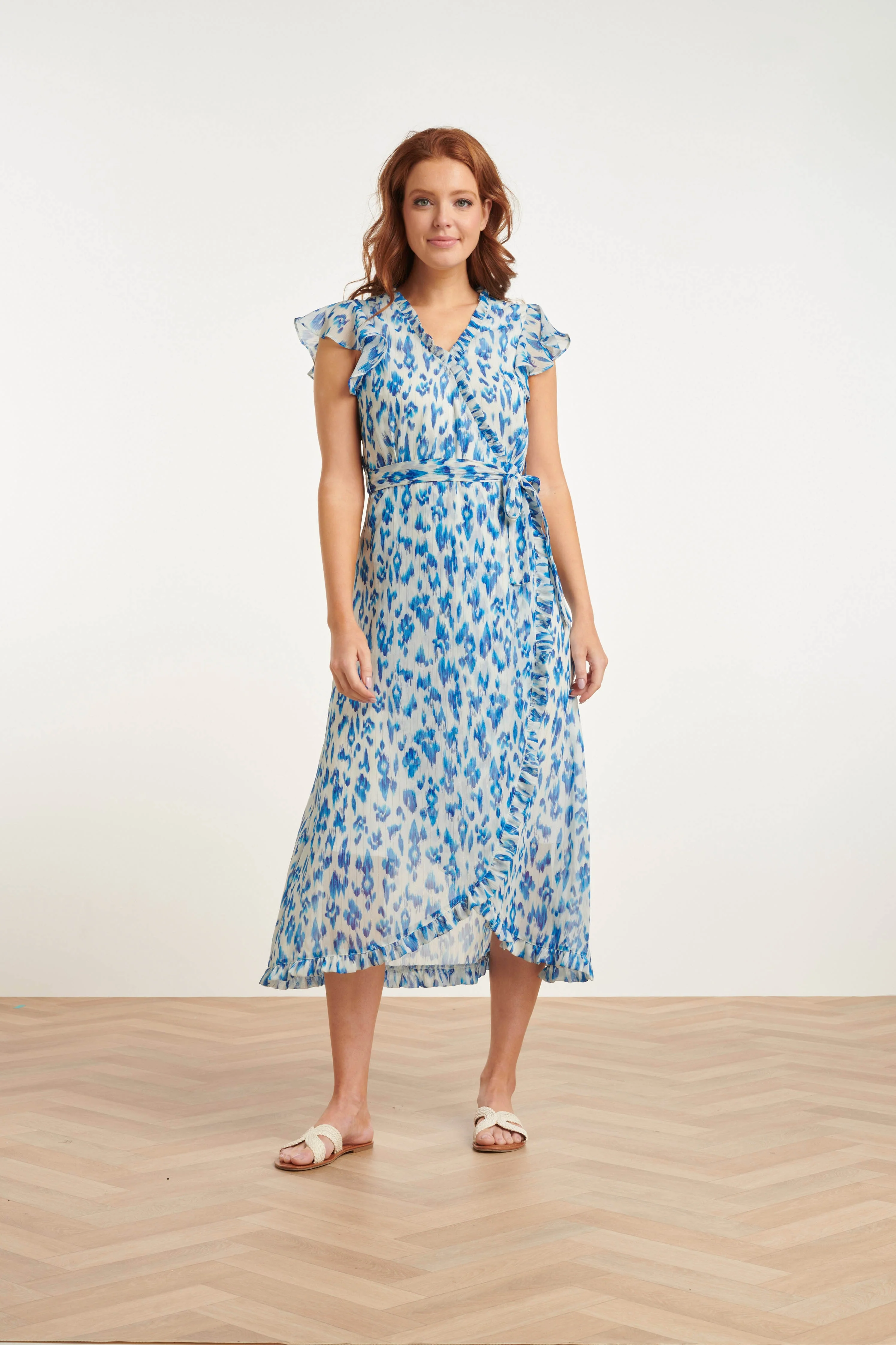 Smashed Lemon 24404 licht chiffon zomerjurk met aztec print |