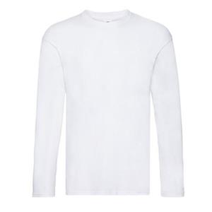 Fruit of the Loom Heren origineel T-shirt met lange mouwen L wit