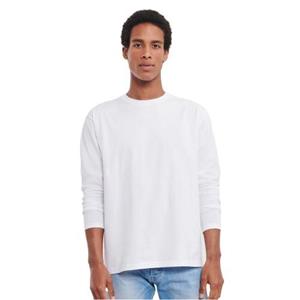 Russell Uniseks effen klassiek T-shirt met lange mouwen voor volwassenen S wit
