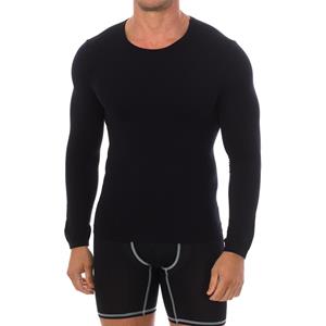 Intimidea Girocollo Heren Ondershirt met Lange Mouwen en Ronde Hals 200079 S/M zwart