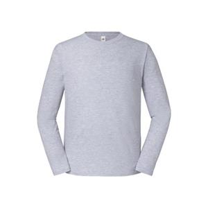 Fruit of the Loom Heren iconisch 195 premium T-shirt met lange mouwen S grijs