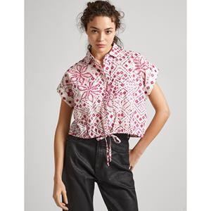 Pepe Jeans Blouse met korte mouwen Dulce in kastige vorm met alloverprint