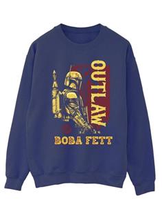Star Wars Heren het boek van Boba Fett Distressed Outlaw Sweatshirt L marineblauwe kleur