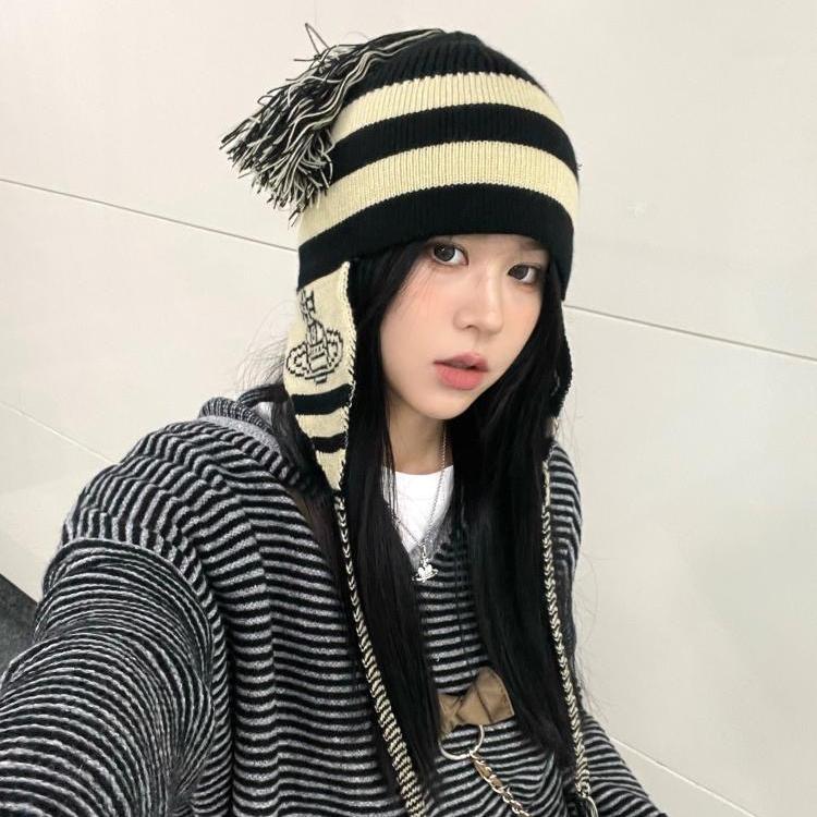 Forever Worth Anime Cosplay Apparel Beanies Okazaki Shinichi NANA Hats Girl Knitted Hat Tassel Ear protection hat Winter Fall Casual Bonnet Gorro