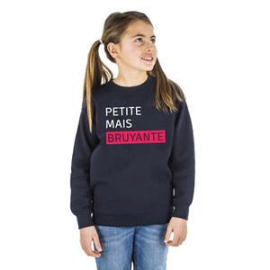 Les Éphémères Sweat Enfant PETITE MAIS BRUYANTE 4 ans marineblauwe kleur