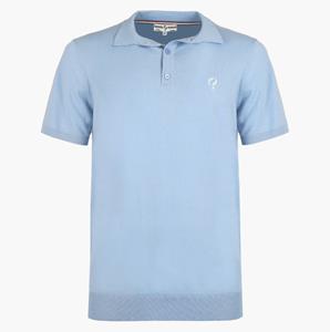 Quick-Q1905 Heren Gebreide Polo Hessum | Ochtendblauw
