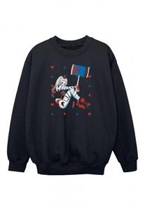 DC Comics Girls Harley Quinn speelkaartsweater 12-13 zwart