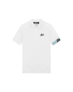 Malelions Men Captain Polo | White/Light Blue