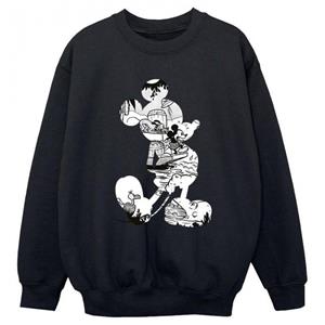 Disney meisjes Mickey Mouse scène silhouet sweatshirt 12-13 zwart