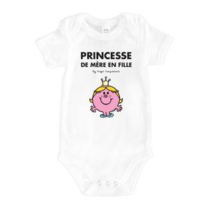 Monsieur Madame Body PRINCESSE DE MÈRE EN FILLE 3/6 mois wit