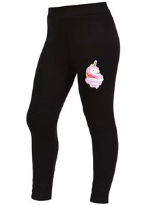 Kmisso Basic thermobroek voor meisjes, legging eenhoorn 104 zwart
