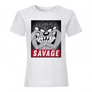 Looney Tunes dames/dames Savage Taz losvallend T-shirt S wit