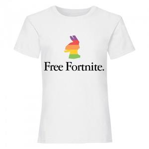 Free Fortnite Gratis Fortnite Girls Rainbow Llama T-shirt 5-6 Years zwart