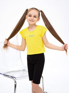 Gele top met ISSA Plus-opschrift 134 geel