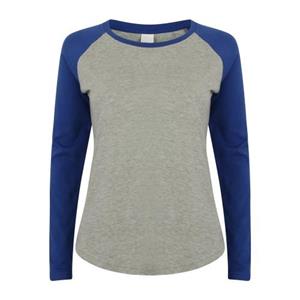 Skinni Fit Skinni Minni honkbal-T-shirt met lange mouwen voor kinderen/kinderen 11-12 wit/rood