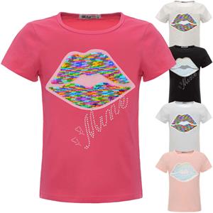 BEZLIT Mädchen Wende Pailletten T-Shirt mit einem Kmisso Motiv 104 wit