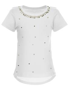 BEZLIT Meisjes T-shirt met faux parels 104 zwart