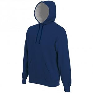 Kariban Heren zwaar contrast sweatshirt / hoodie met capuchon 2XL zwart