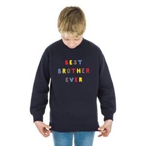 We are family BESTE BROER OOIT KLEURRIJK Kindersweater WAF 4 ans marineblauwe kleur