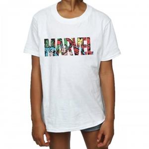Marvel Comics meisjes infill katoenen logo-T-shirt 12-13 wit