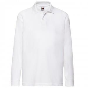 Fruit Of The Loom kinderpolo met lange mouwen 65/35 piqué / kinderpoloshirts 3-4 bruin