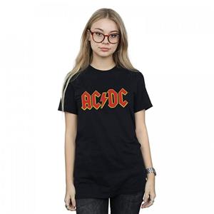 Katoenen T-shirt met AC/DC-logo voor meisjes 12-13 zwart