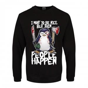 Psycho Penguin Heren I Want To Be Nice trui L zwart
