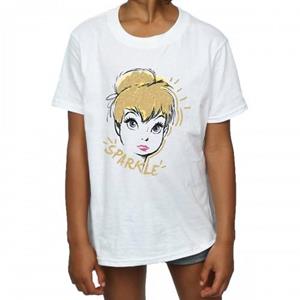 Tinkerbell meisjes glitter katoenen T-shirt 12-13 wit