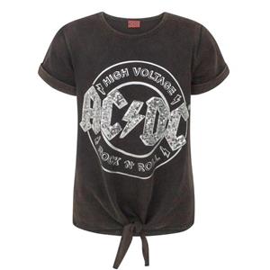AC/DC Hoogspanning T-shirt met korte mouwen voor meisjes 9-10 Years grijs