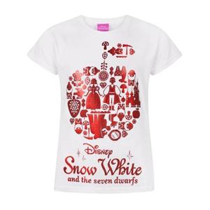 Pertemba FR - Apparel Sneeuwwitje en de zeven dwergen meisjes T-shirt met korte mouwen in folie 12-13 rood/wit