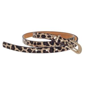 Grace dames/dames lederen riem met luipaardprint XL