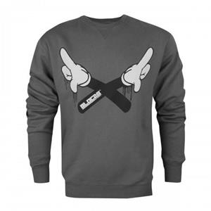 Mickey Mouse officieel herensweatshirt met gekruiste armen M houtskool