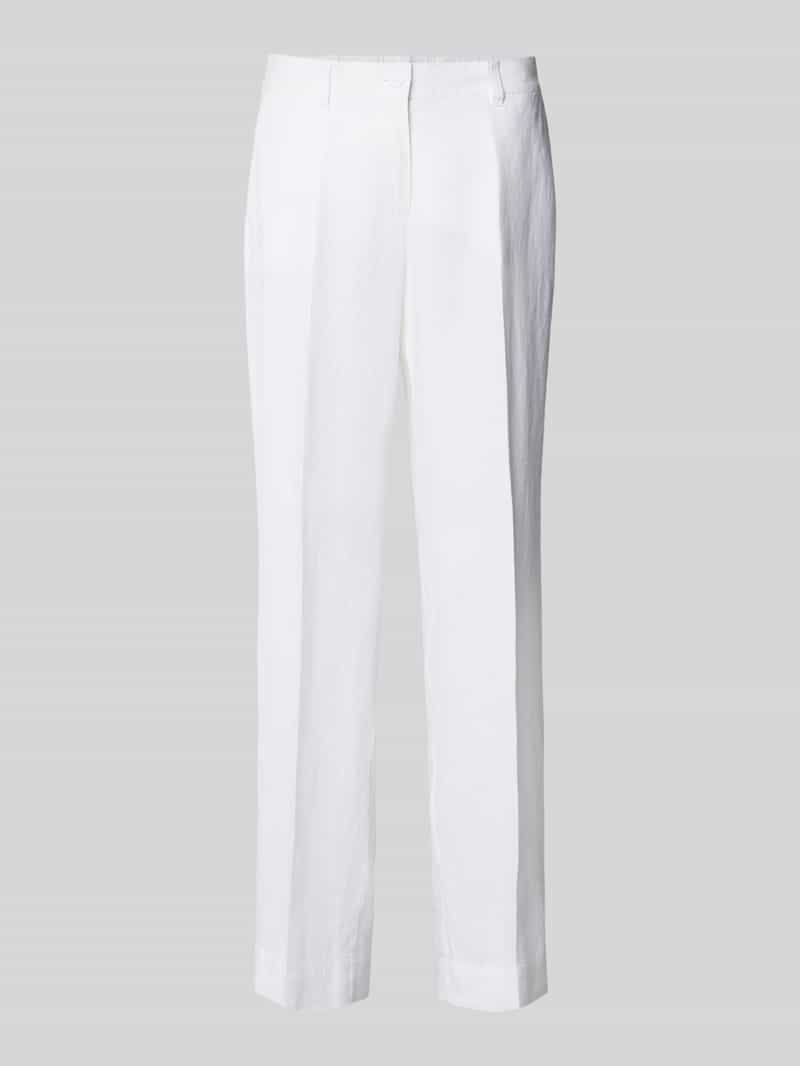 Gerry Weber Edition Regular fit linnen broek met persplooien, model 'Mirja'