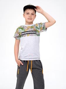 Grijs T-shirt met ISSA Plus patroon 122 grijze kleur