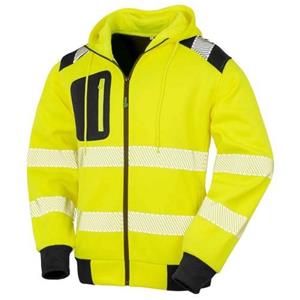 Result Genuine Recycled Resultaat Echte gerecyclede unisex robuuste veiligheidshoodie met volledige ritssluiting voor volwassenen S fluorescerende gele kleur