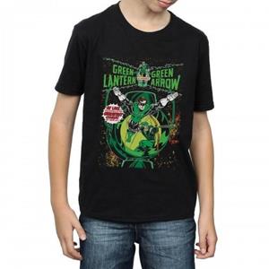 DC Comics Boys Green Lantern & Green Arrow Comic Cover katoenen T-shirt 12-13 zwart