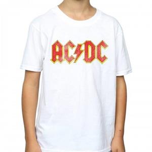 AC/DC jongens T-shirt met logo van versleten katoen 12-13 wit