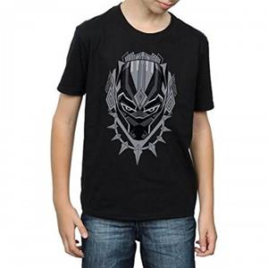 Black Panther jongens hoofd katoenen T-shirt 12-13 zwart
