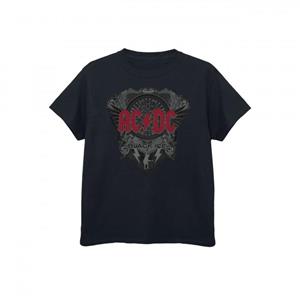 AC/DC katoenen T-shirt met zwart ijslogo voor jongens 12-13 zwart