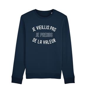 Herensweater - IK BEN NIET VEROUDERD, IK WORD WAARDE ENKR XS marineblauwe kleur