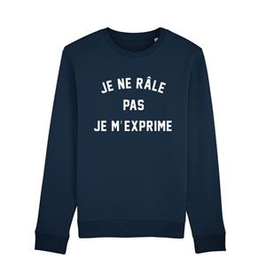 Enkr Herensweater - IK KLAAG NIET, IK DRUK MEZELF UIT XS marineblauwe kleur
