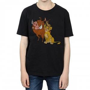 The Lion King Boys Simba, Timon en Pumbaa katoenen T-shirt 5-6 Years zwart