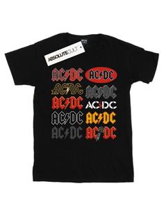 AC/DC T-shirt met meerdere logo's voor jongens 12-13 zwart